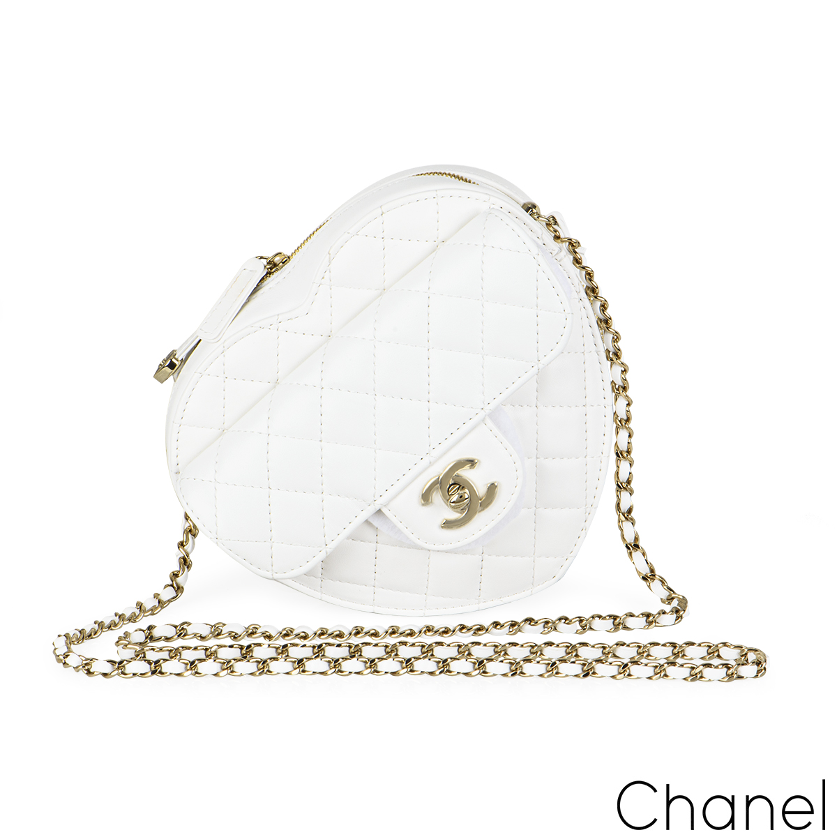 Chanel White Heart Bag